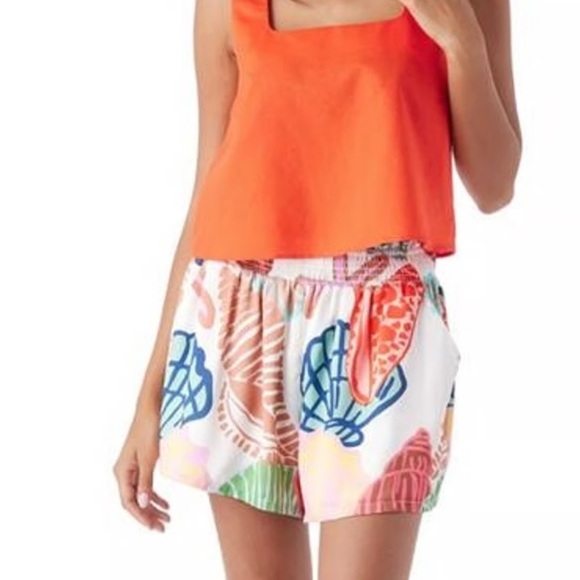 CROSBY by Mollie Burch Camden Flowy Pull On Coordinating Shorts XS Shell Print - Picture 2 of 13